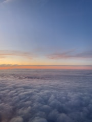 A stunning sunset view from above during a jump.