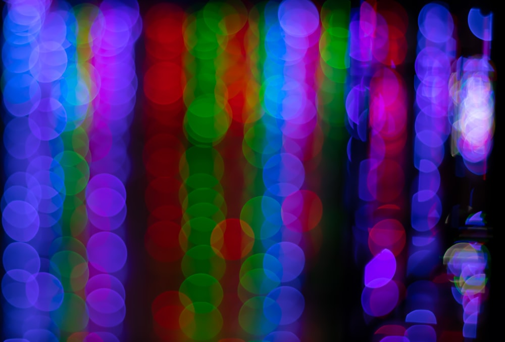 green, blue, and red bokeh lights