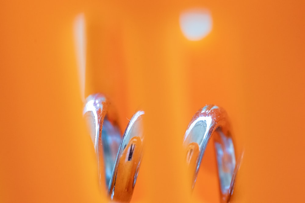 a close up of a pair of wedding rings