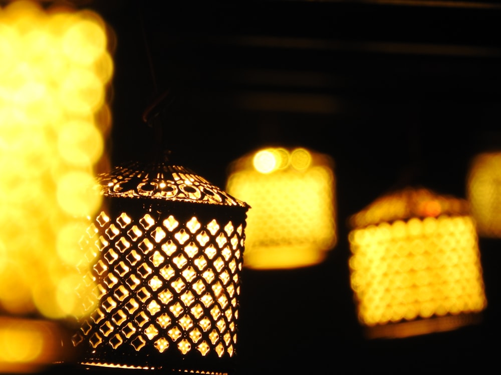 lighted lamps