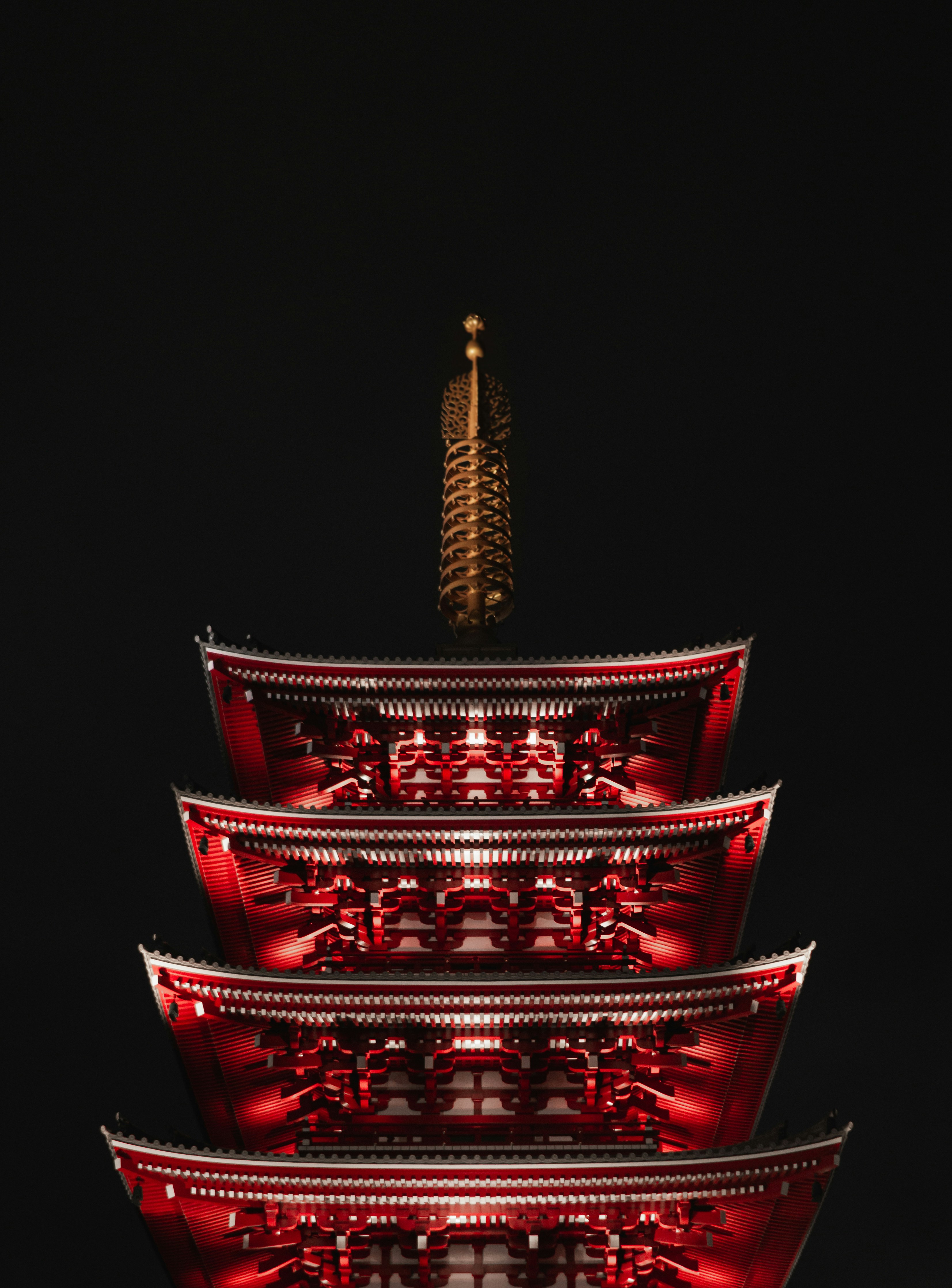 sensoji temple old five-story pagoda mark