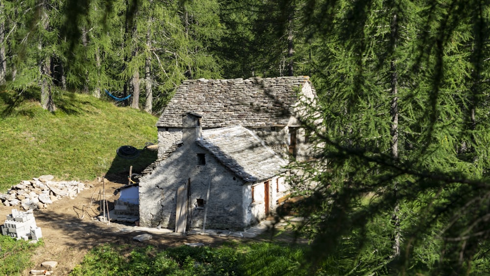 gray house near trees