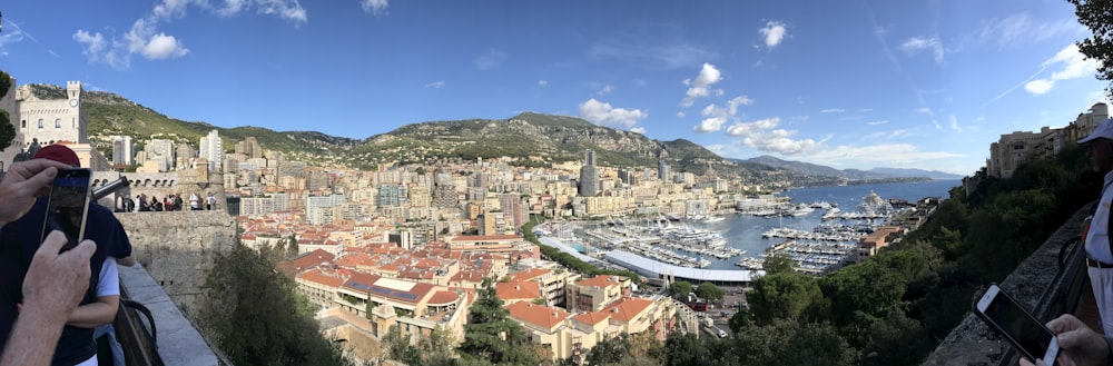 top view of town and mountain