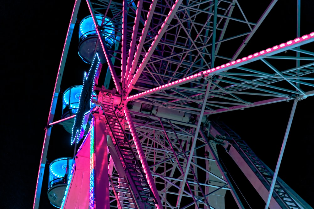 ferris wheel with lights at nighttime