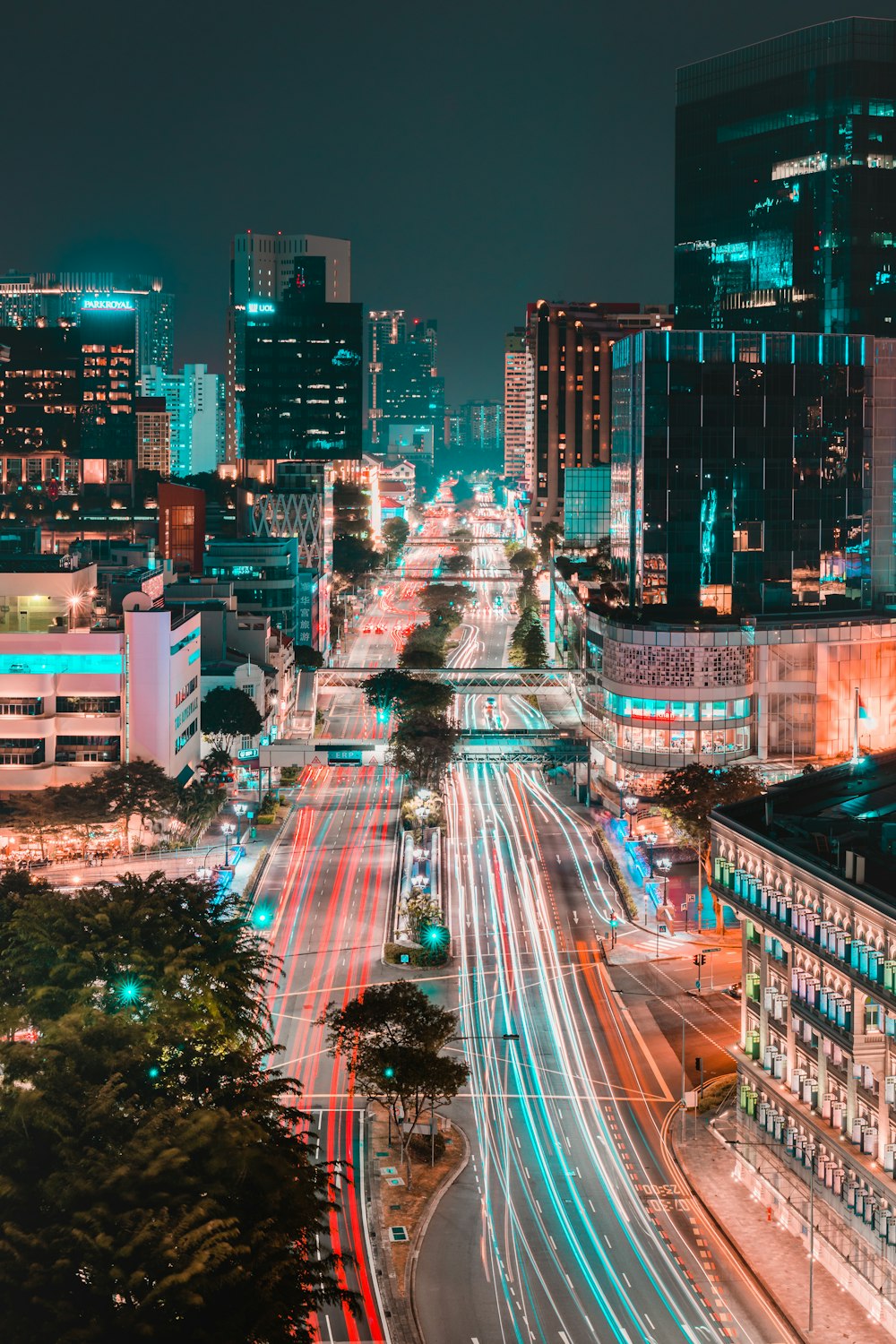 high angle photo of buildings