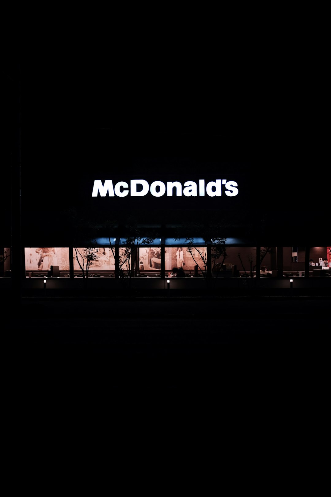 white McDonalds lighted signage