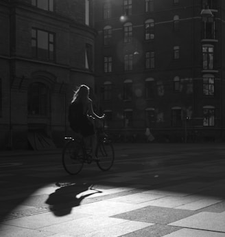 woman sitting on bicycle