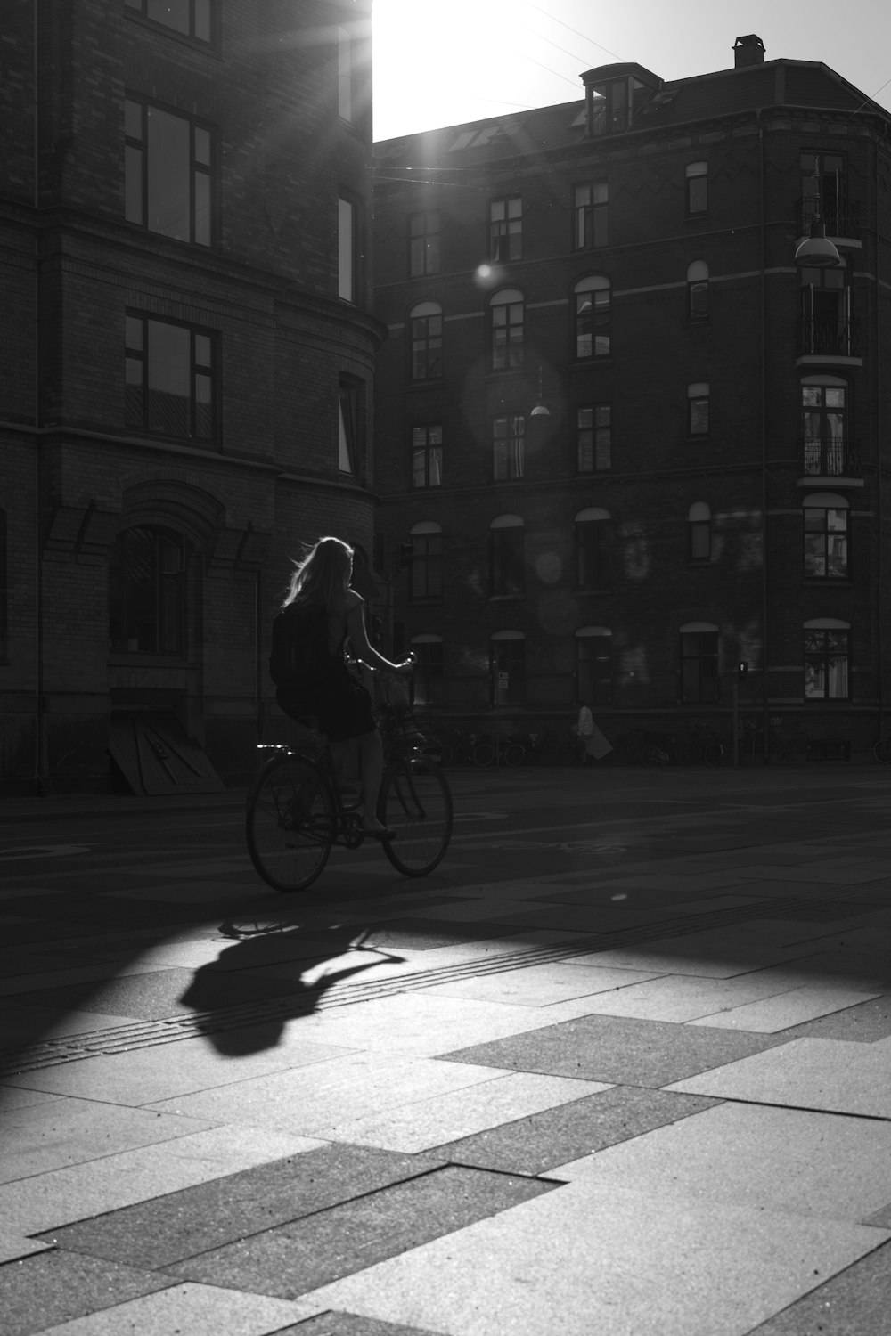 woman sitting on bicycle