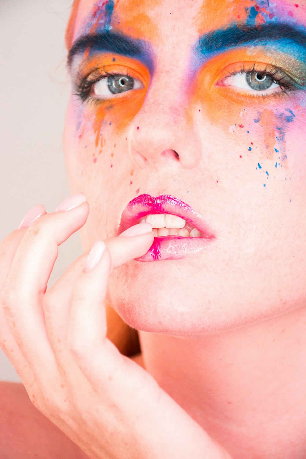 woman in colorful eyeshadow