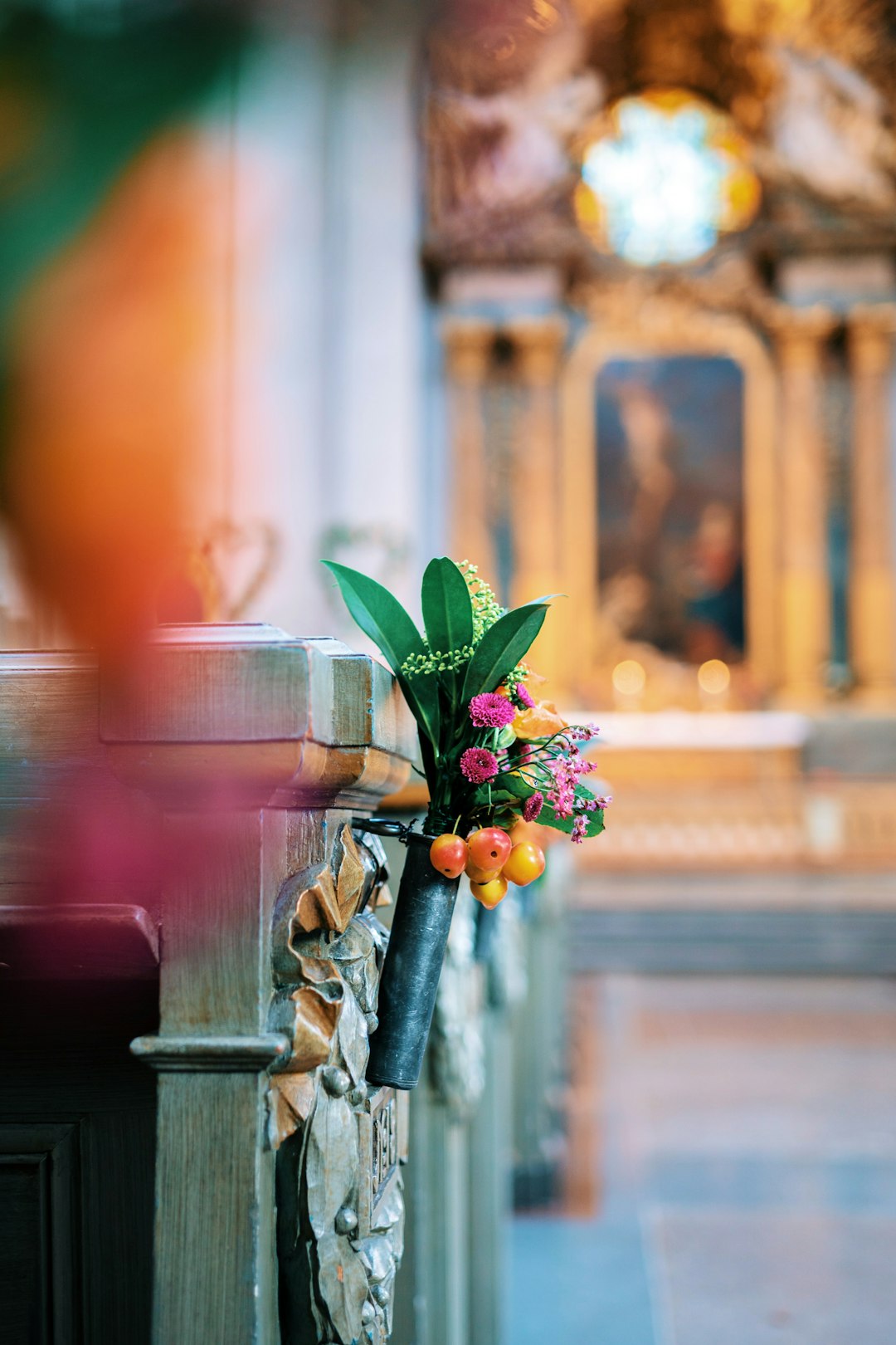 bouquet of variety colored flowers