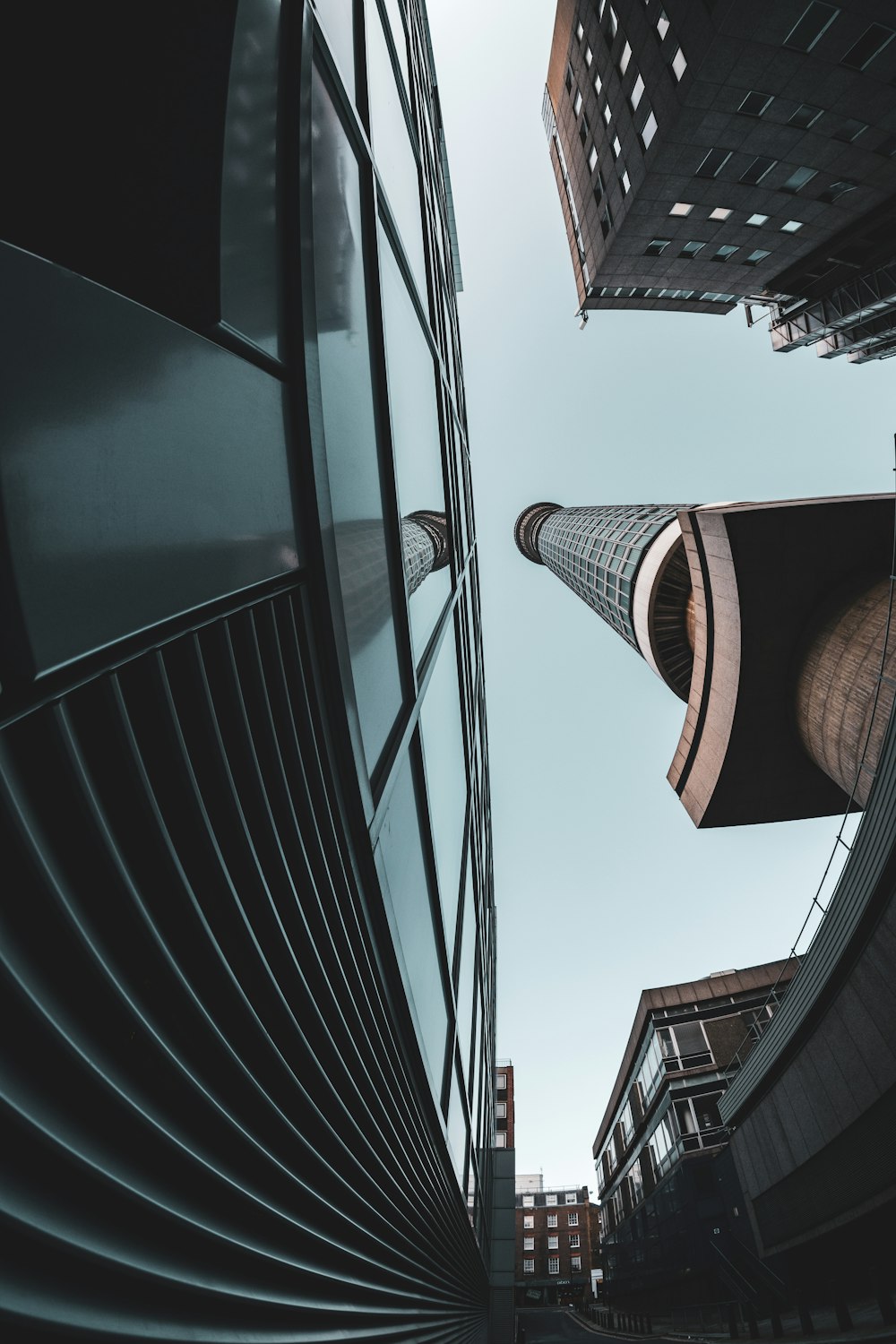 low-angle photography of high-rise buildings