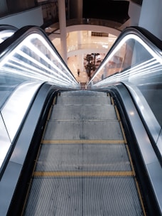 Close-up of a sleek escalator in a shopping mall in Eastern Province