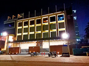 Modern logistics center with motorcycles and sleek lighting in Madrid