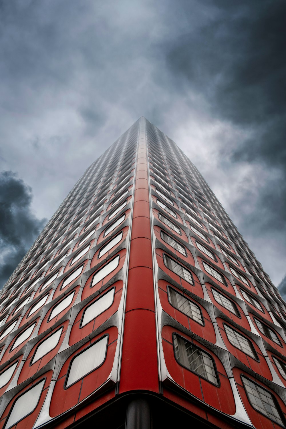 low-angle photograph of brown concrete building