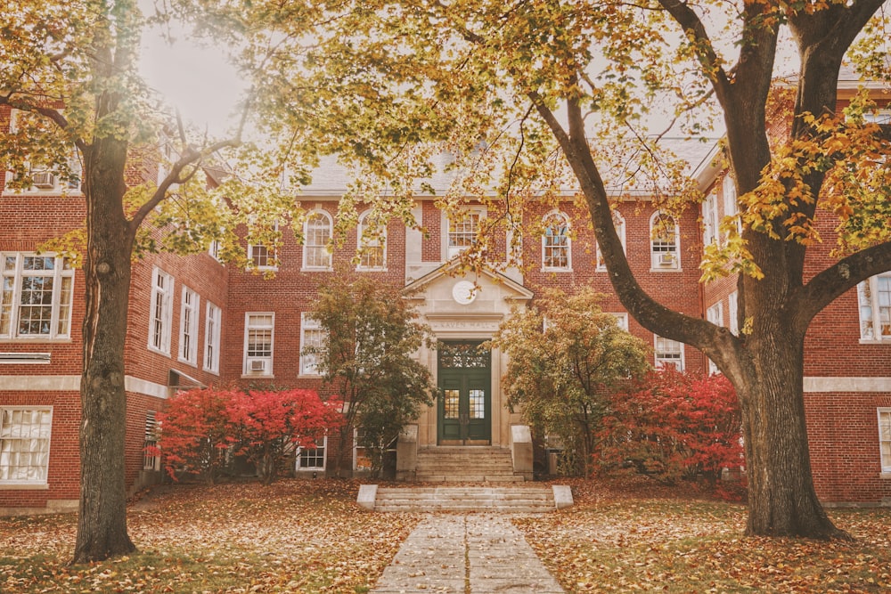 photo of red and white painted building house