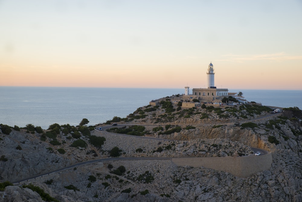 photo of white lighthouse