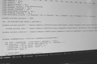 computer screen shows programming codes
