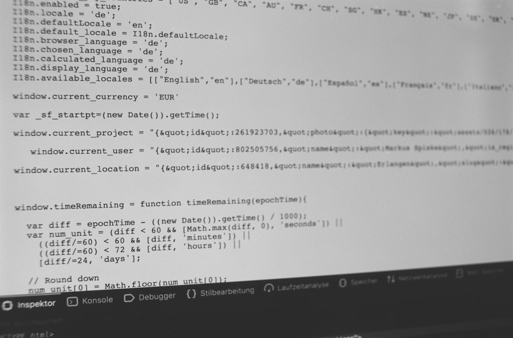 computer screen shows programming codes