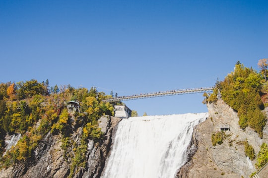 bridge on waterfall in Parc de la Chute-Montmorency Canada