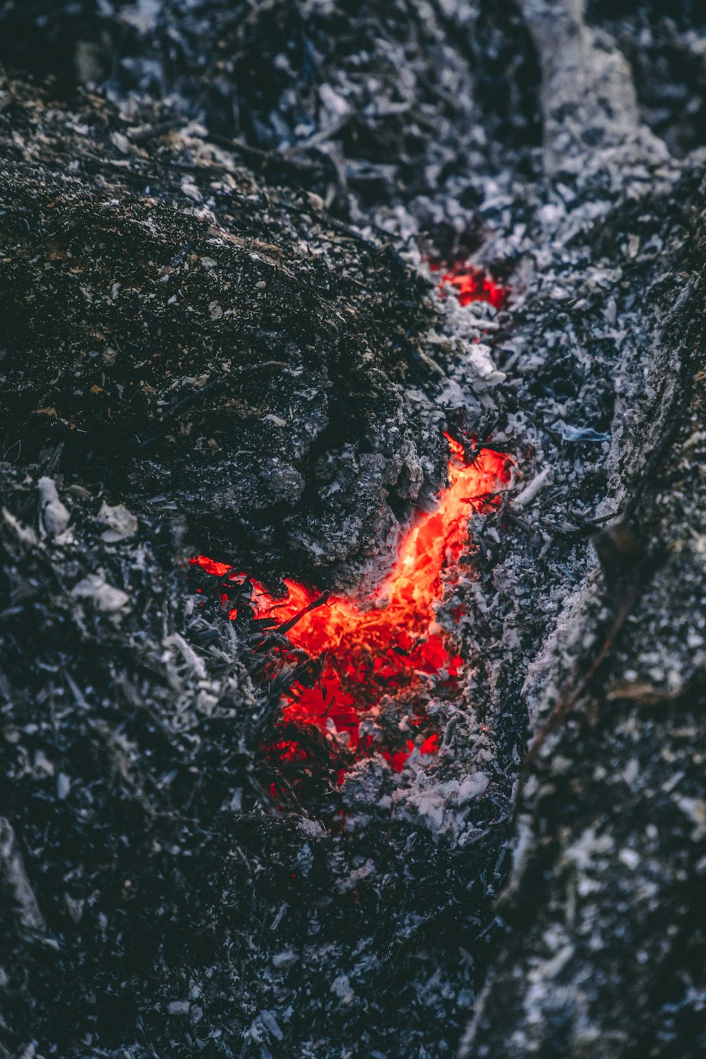 red lava from mountain