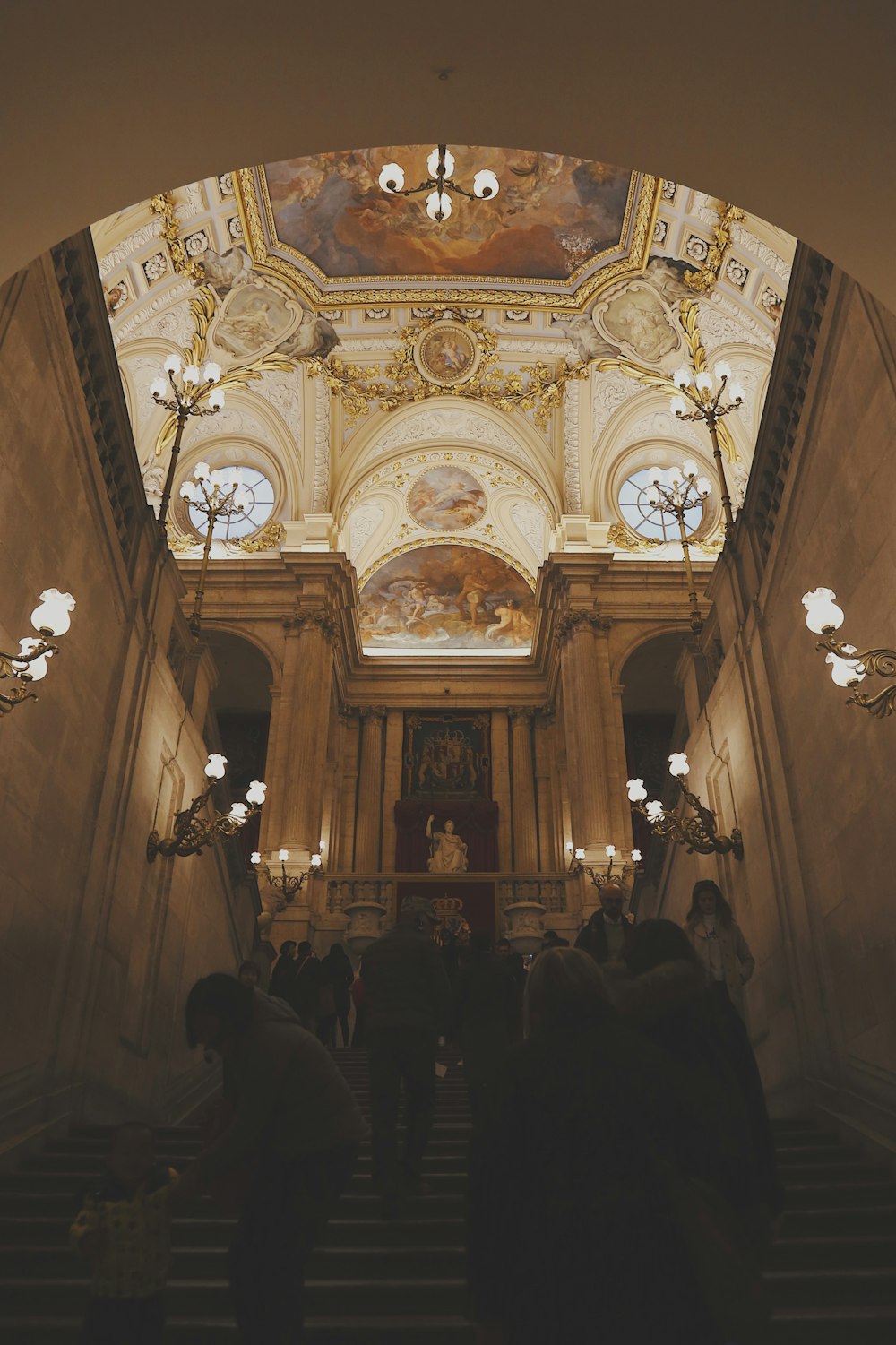 beige interior of a stone building