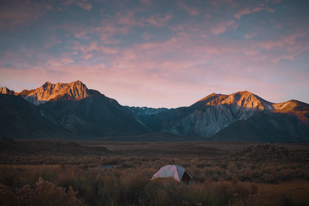 tent near mountain during daytime