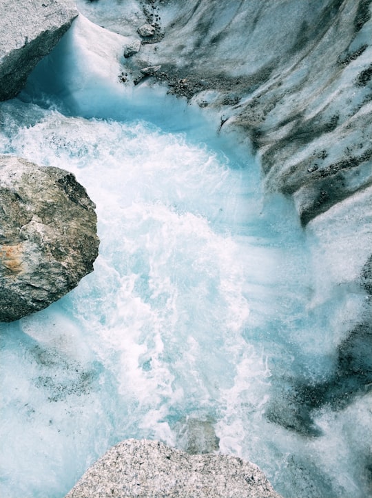 waterfalls scenery in Mer de Glace France