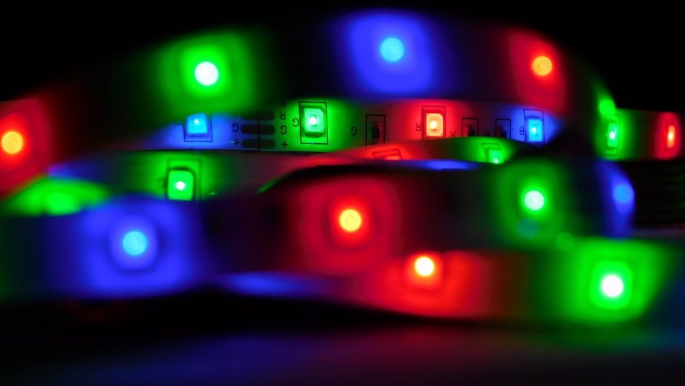 lumières LED de couleurs assorties