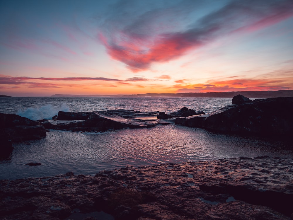 sandy beach at sunset