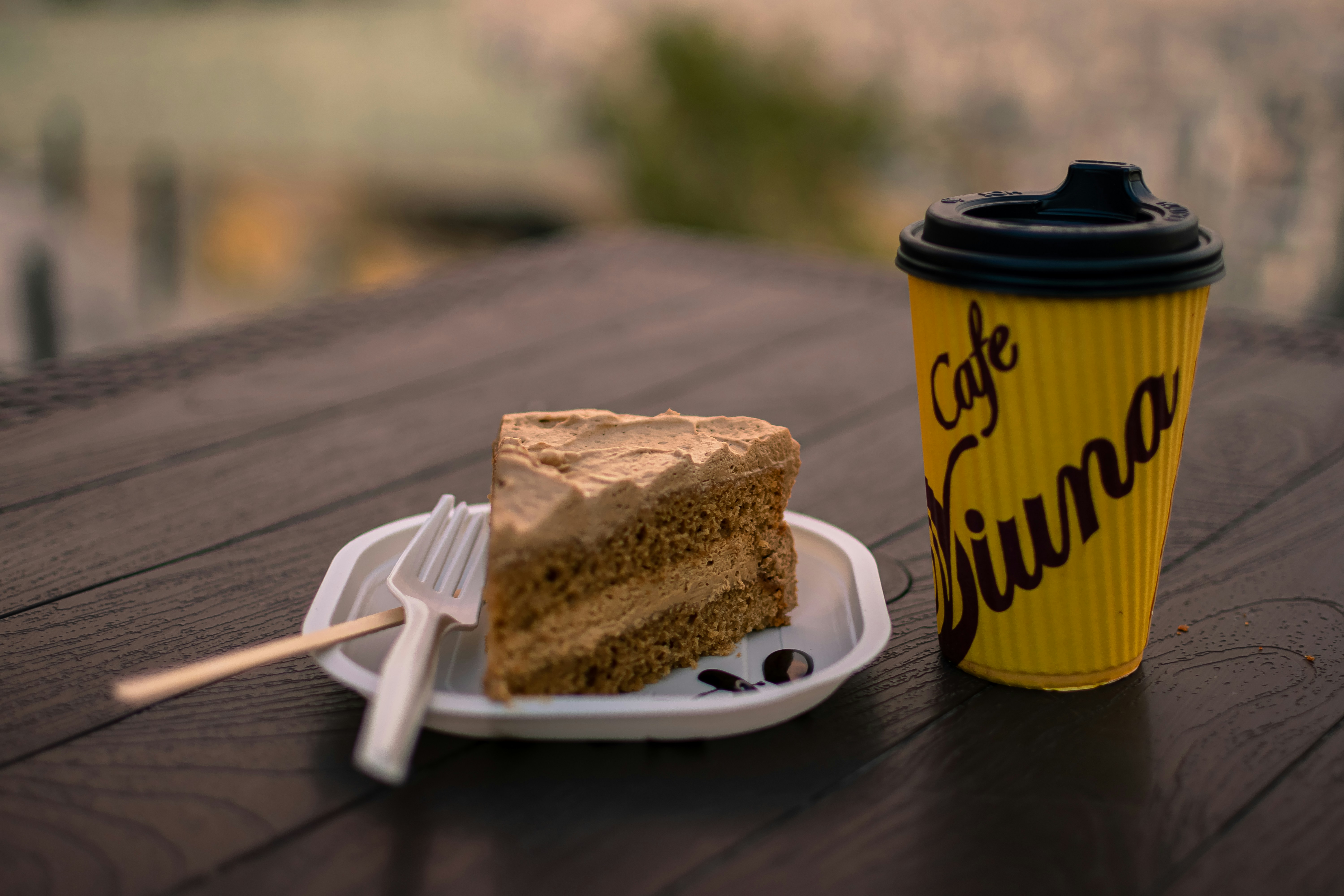 slice of cake and coffee