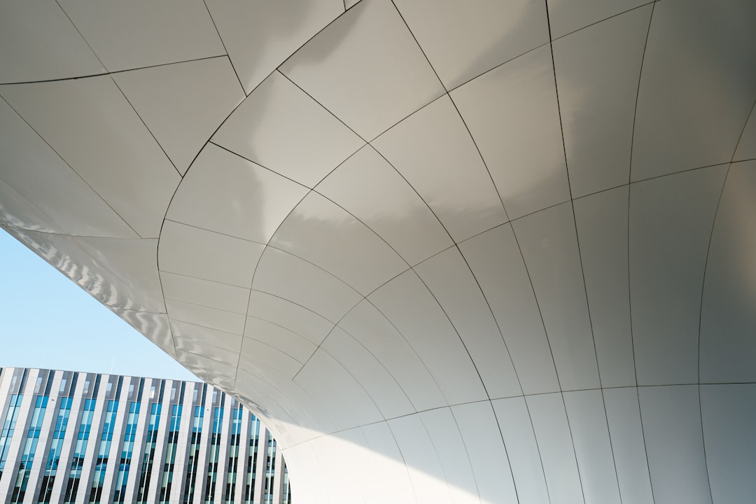 white curved building