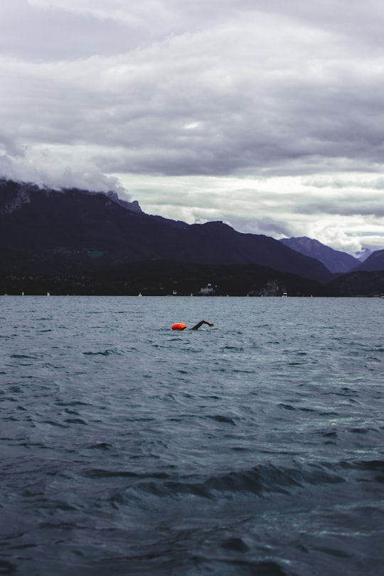 blue ocean in Lac d'Annecy France