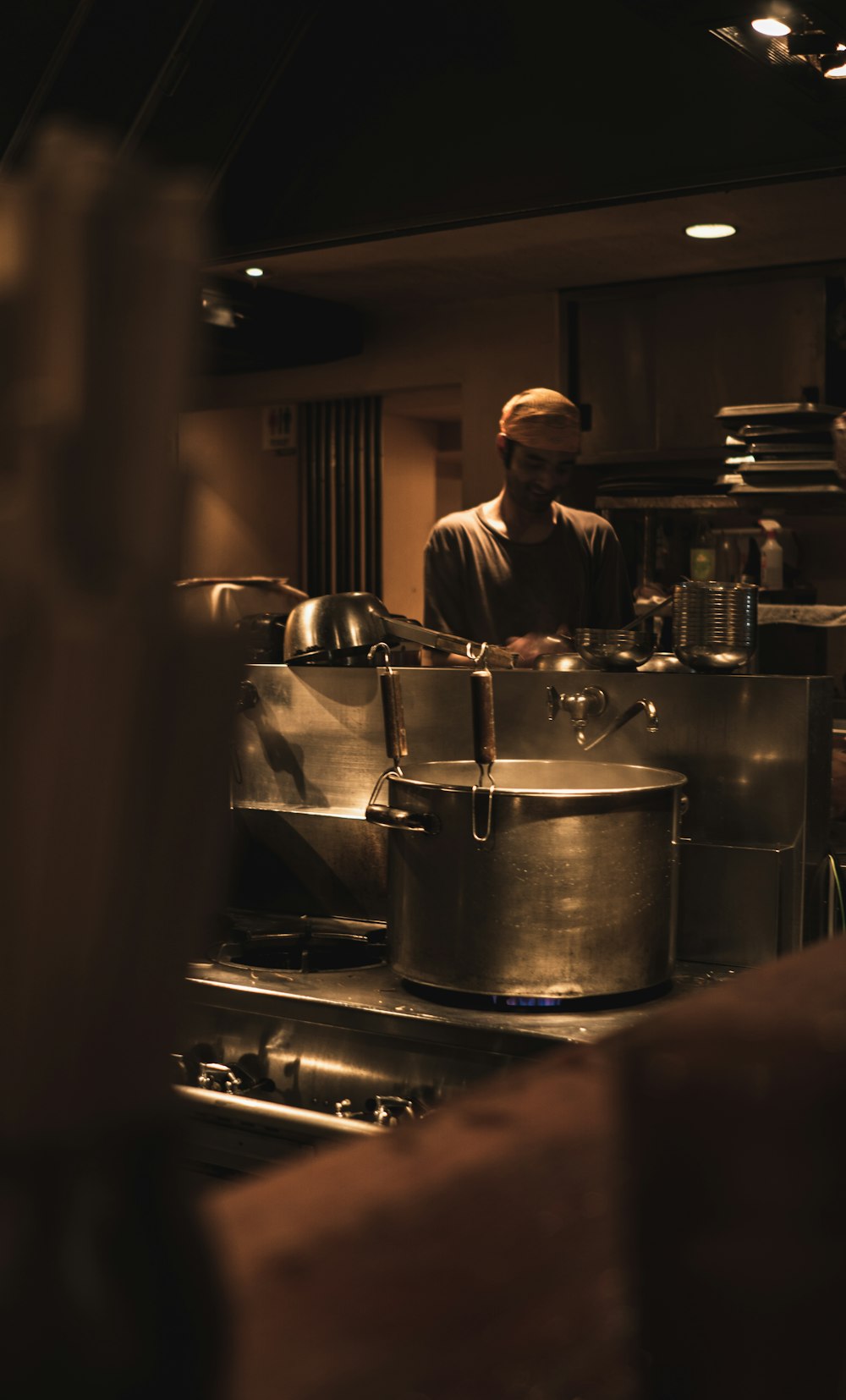 smiling man in kitchen