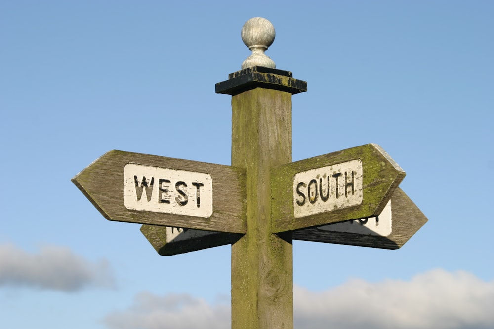 green wooden signage