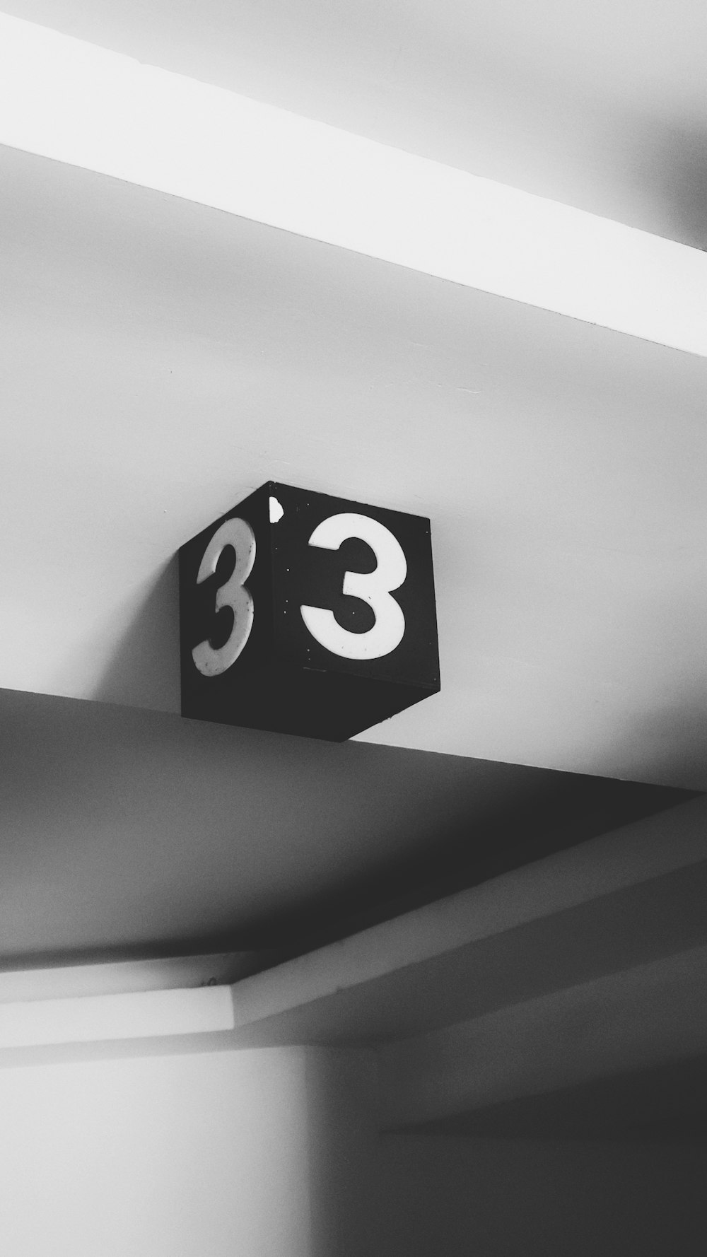grayscale photography of 3 signage