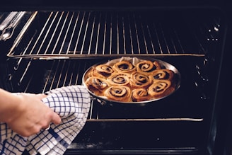 baked bread in oven