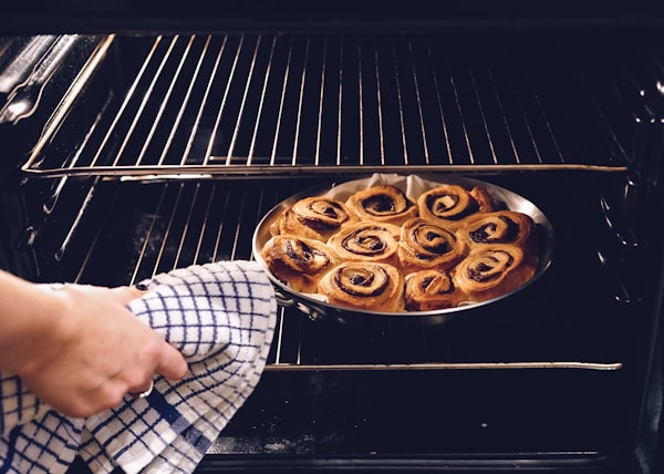 baked bread in oven