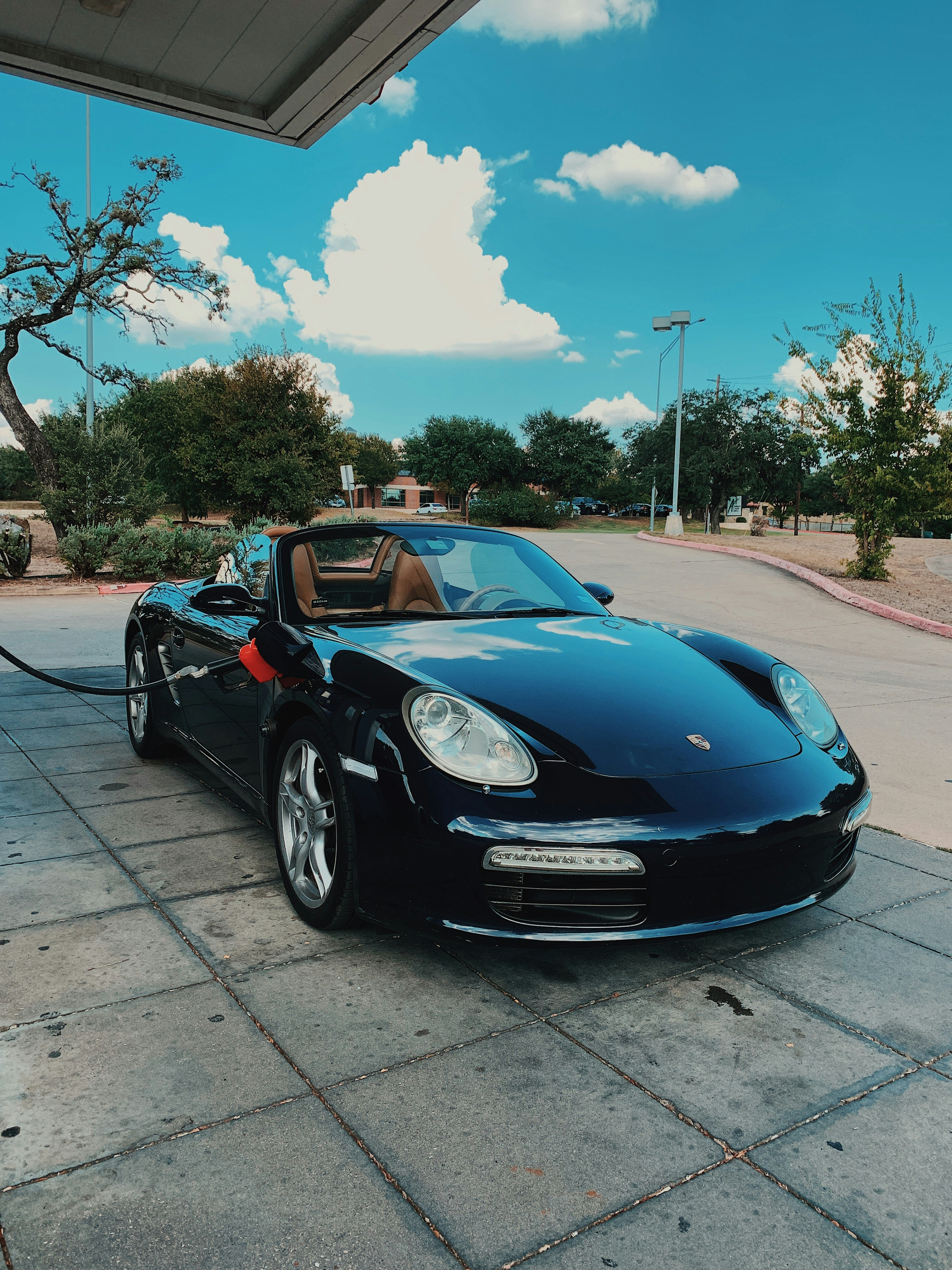 black convertible coupe