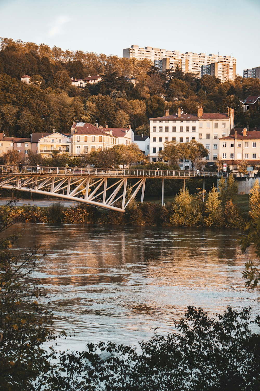 bridge in front of buildings