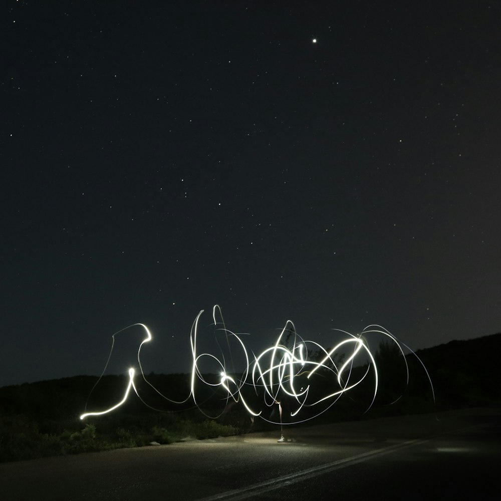 timelapse photo of white light