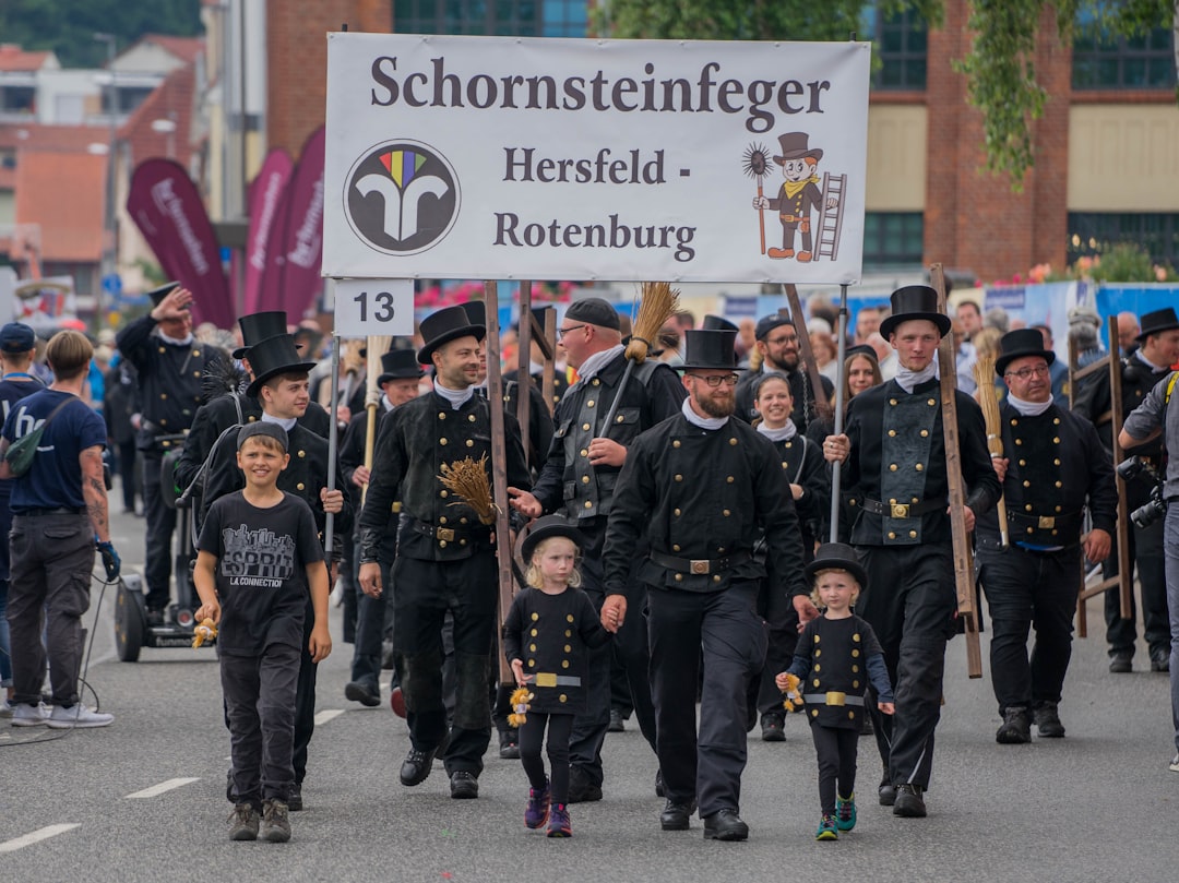 parade of people in black