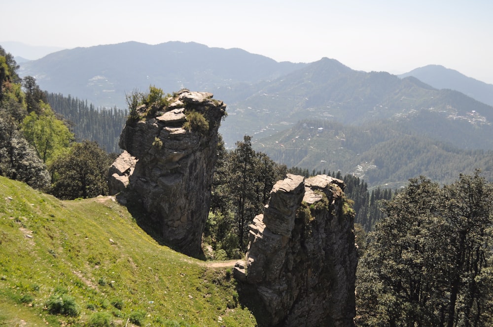 rock formations on mountain ranges