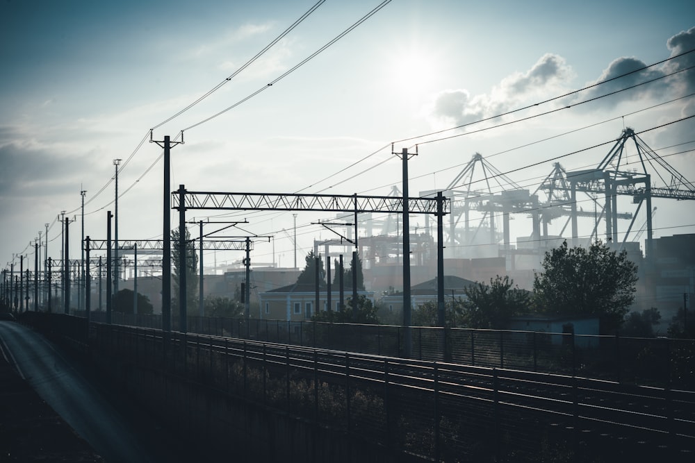 black and gray metal train railway