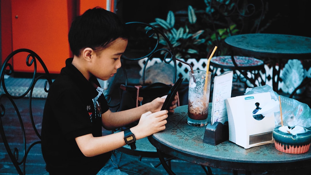 boy using a smartphone