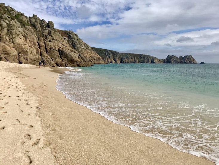 Mile-long white-sand surf beach at Sennen Cove, Penwith