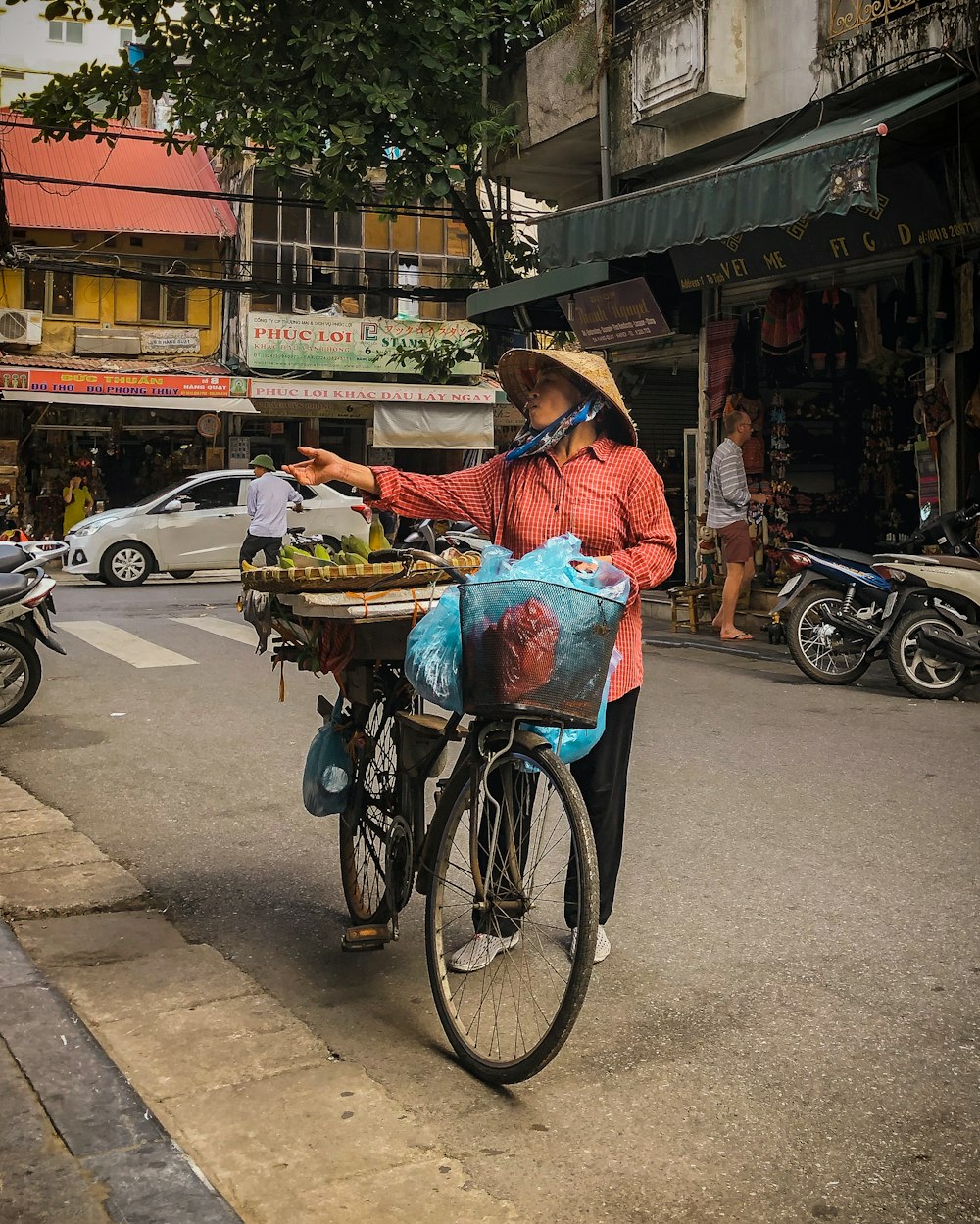 woman riding bicycle