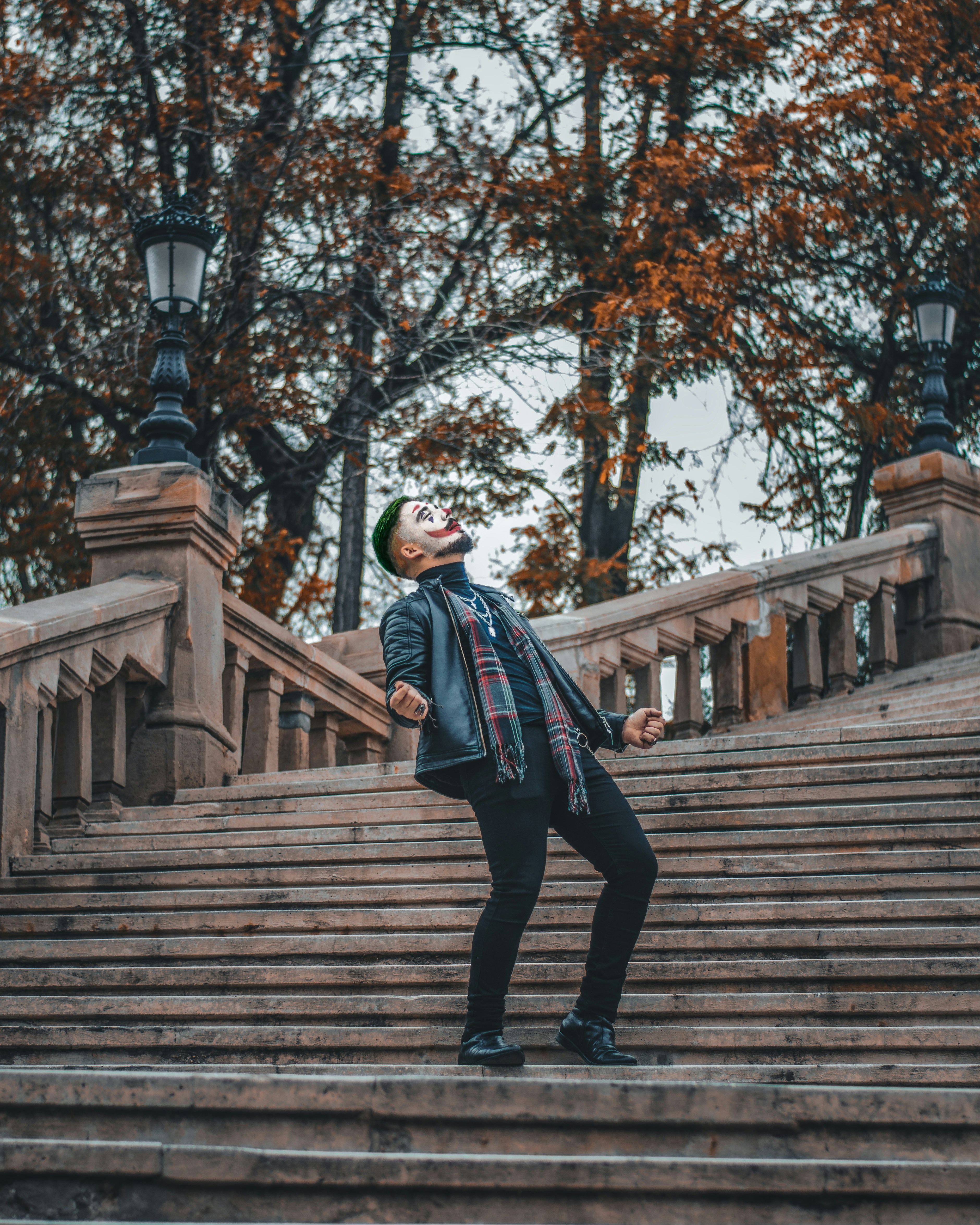 Man Imitating Joaquin Phoenix As Joker Photo Free Apparel Image