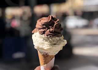 person holding ice cream