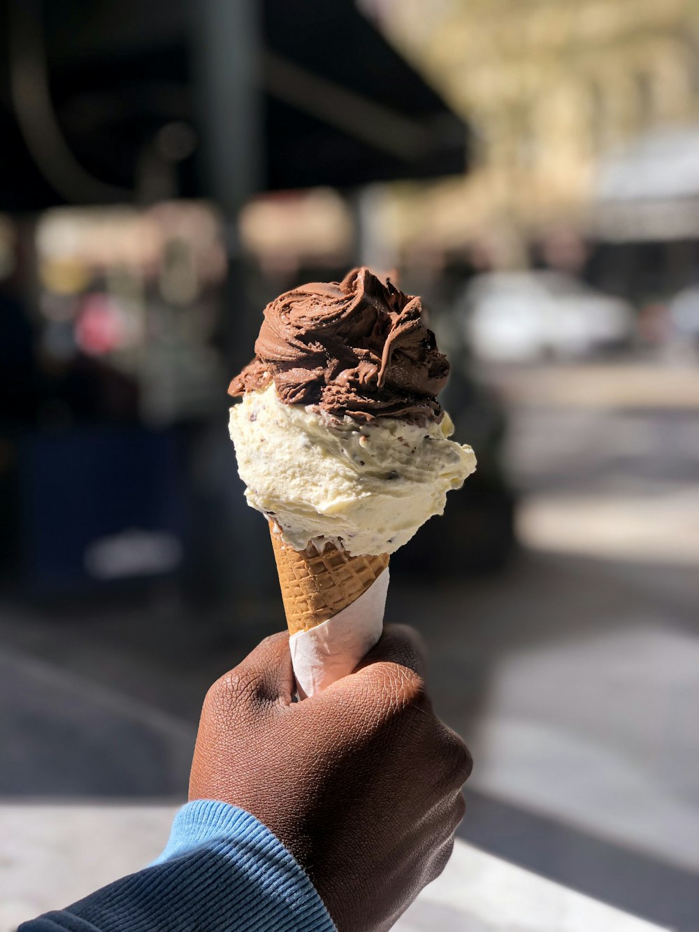 person holding ice cream