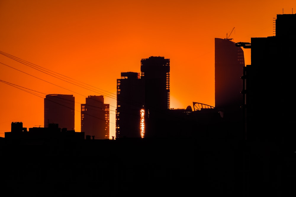 silhouette of high-rise buildings